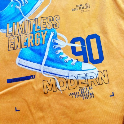 Conj. Regata Limitless Energy e Bermuda - Mostarda e Marinho